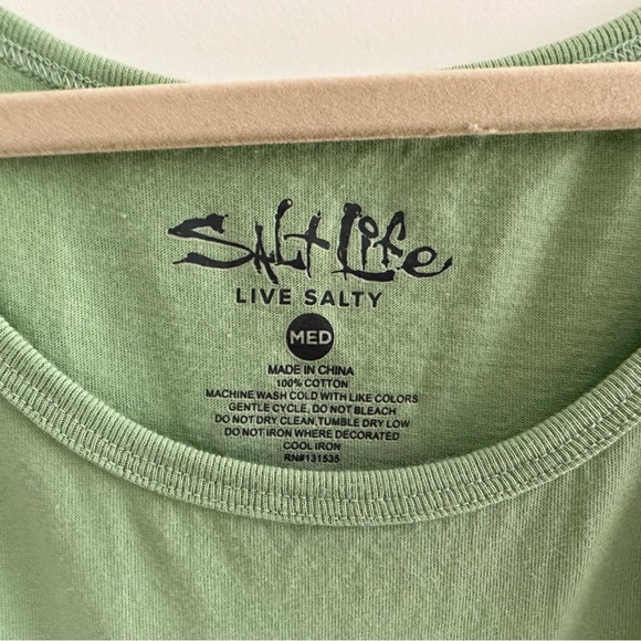 Salt Life Get Hooked Green Tank Top - Beach Vacation Fishing - Picture 12 of 16